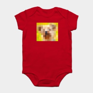 Glass Block Yorkie looking at you Baby Bodysuit